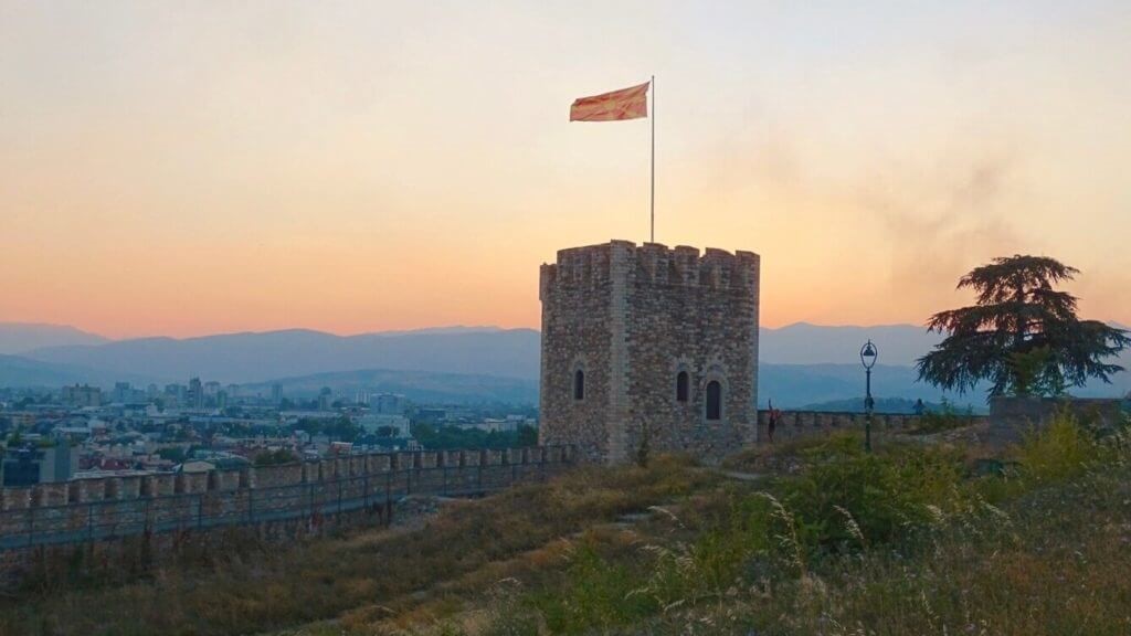 Skopje-fortress-sunset